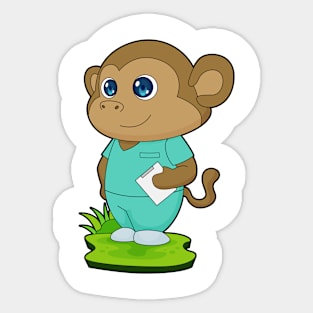 Monkey Nurse Note Sticker